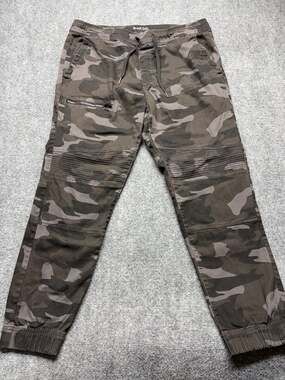 Iron Co Mens Camouflage Jogger Pants Size large Camo Cargo Athletic Casual comfy